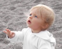baby looking at heaven